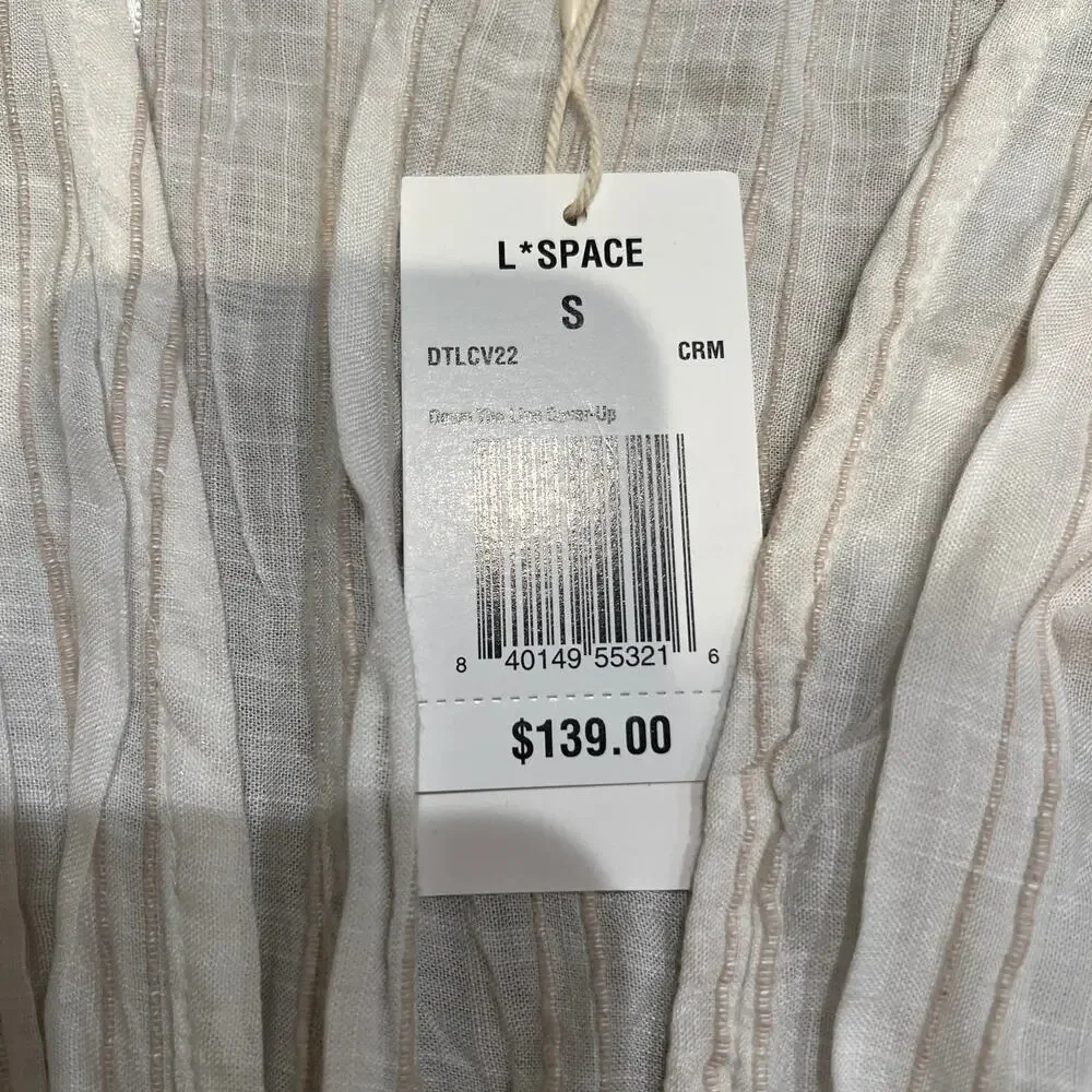 L*SPACE Women's Down The Line Cover-Up Size S In Cream - Picture 10 of 12